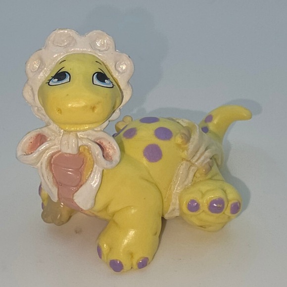 LGT Other - LGT Baby Dinosaur Figure Small Yellow 1992 PVC Figure Rare Vintage Toy Fair